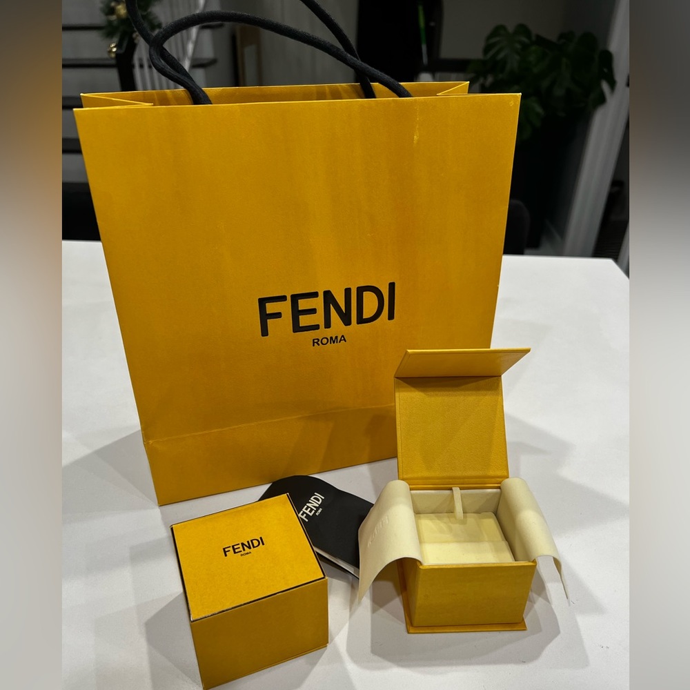 Fendi ring boxes and shopping bag